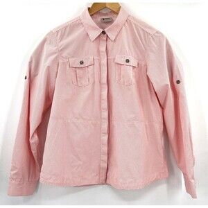 Alpine Design Shirt Sz L Vented Hike Outdoor Mesh Insert Hidden Button Roll Tab